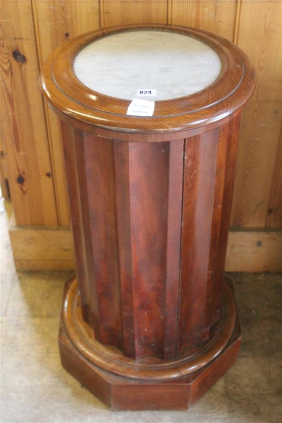 Victorian mahogany cylindrical bedside cupboard